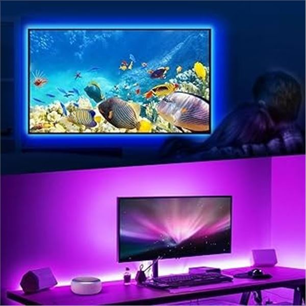 TV LED Strip Backlight Kit with App Control - RGB TV/Computer Monitor Light Kit (9.8FT) - New