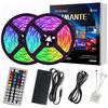 Image 1 : 32.8FT LED RGB Strip Light Kit for Indoors - Remote Control, 20 Colours & 5 Light Modes - New