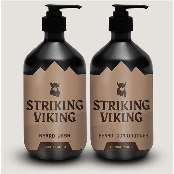 Striking Viking Sandalwood Beard Wash & Beard Conditioner Set (10oz) - New