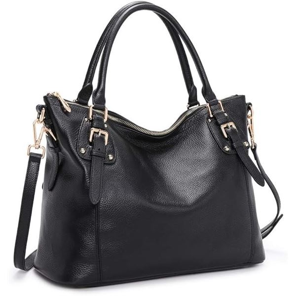 Kattee Genuine Leather Women's Handbag/Purse Shoulder Bag (Black) - Brand New