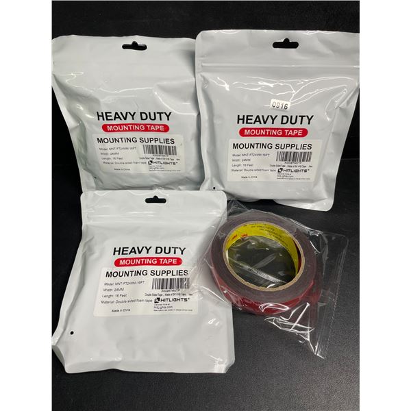 3 Rolls of Heavy Duty Mounting Tape (Double-Sided 3M Tape) 16FT Per Roll - New