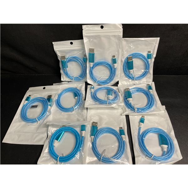 Lot of 10 Micro-USB to USB-A Charging Cords - New