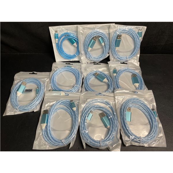 Lot of 10 Micro-USB to USB-A Charging Cords - New
