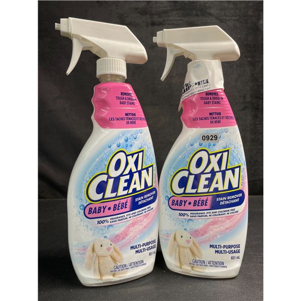 Lot of 2 OxiClean All-Purpose Stain Remover Sprays (651ml) Fragrance-Free/Dye-Free - New