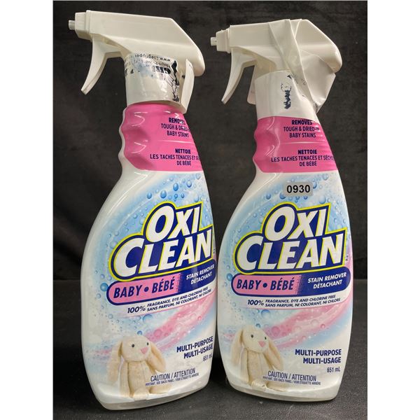 Lot of 2 OxiClean All-Purpose Stain Remover Sprays (651ml) Fragrance-Free/Dye-Free - New