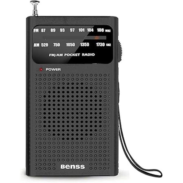 Benss Portable Pocket AM/FM Radio - Battery Operated - For Outdoor/Emergency Use - New