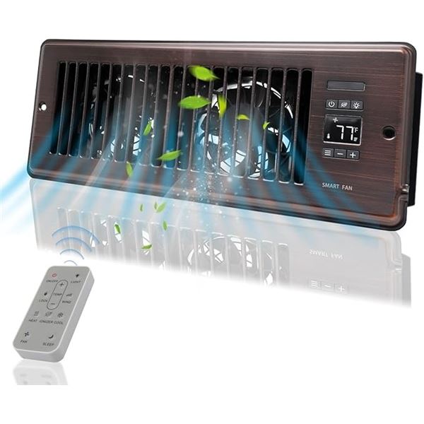 Smart Register Vent (4" x 12") w/ Ionizer & Dual-Intelligent Thermostat Control; Vent Booster - New