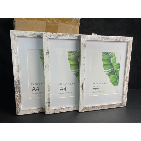 3-Pack of Rustic/Farmhouse Style A4 Picture Frames for 6 x 8in Photos - Brand New