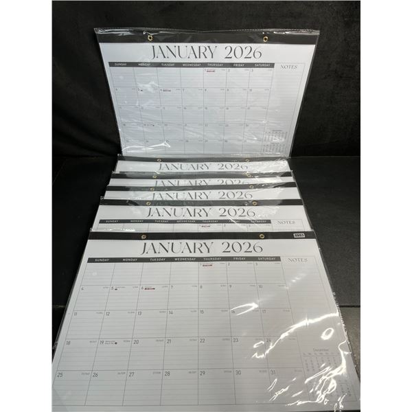 Lot of 6 Large Desk/Wall Monthly Calendars (2026) 17" x 12" Personal Desk Monthly Planner Pads; New