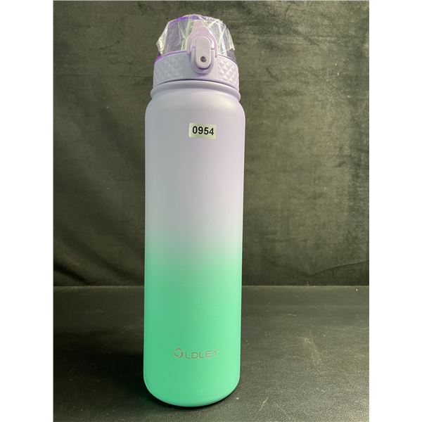 Oldley Insulated Water Bottle (32oz) Ombre Purple/Green Design - New