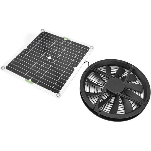 Solar Panel Fan Kit - Waterproof/Portable Solar Powered Exhaust Fan - New