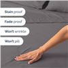 Image 7 : CGK Linens 4PC Queen-Size Bed Sheet Set (Dark Grey) Comfy/Breathable & Cooling Sheets - New