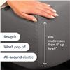 Image 9 : CGK Linens 4PC Queen-Size Bed Sheet Set (Dark Grey) Comfy/Breathable & Cooling Sheets - New