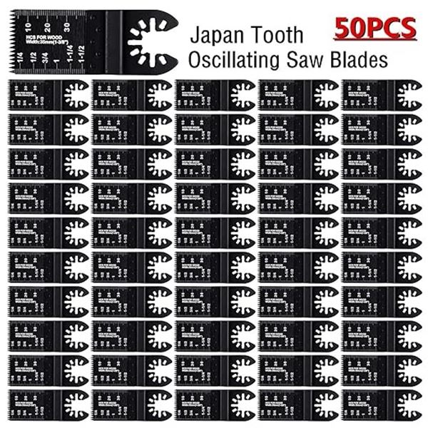 50PCS Japan Oscillating Universal Multi-Tool Saw Blades for Fast Cutting - New