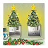 Image 1 : 2-Pack of Ceramic Christmas Tree Plug-In Outlet Night Lights for Holiday Decor - New