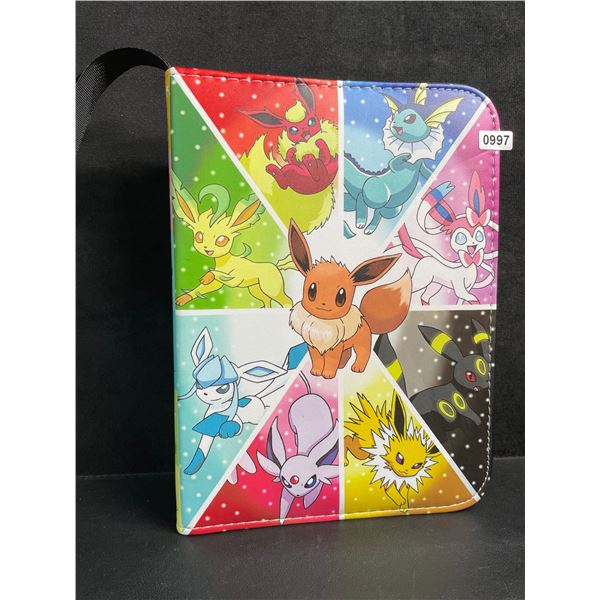 Pokemon Eeveelutions Premium Leather Card Storage Binder - Holds 400 Cards; Zipper Design - New