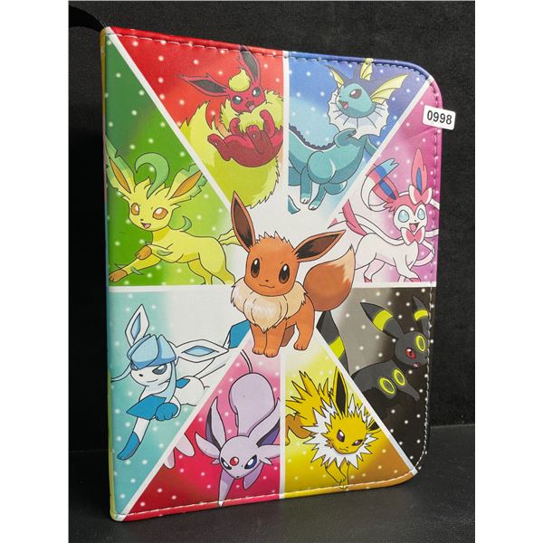 Pokemon Eeveelutions Premium Leather Card Storage Binder - Holds 400 Cards; Zipper Design - New