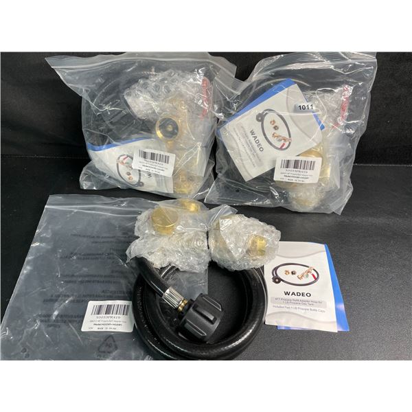 Lot of 3 Wadeo 4FT Propane Refill Adapter Hoses for 1LB Propane Gas Tanks - New