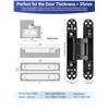 Image 2 : 30-Adjustable Concealed Door Hinge Kit - Black - 2-Pack - Brand New