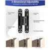 Image 4 : 30-Adjustable Concealed Door Hinge Kit - Black - 2-Pack - Brand New