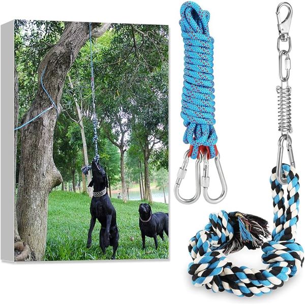 Extra Durable Dog Rope Spring Toy for Muscle and Exercise Training with 16ft Rope - New