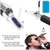 Image 3 : Portable Brix Refractometer for Sugars/Honey/Beer/Wine/Fruit - New