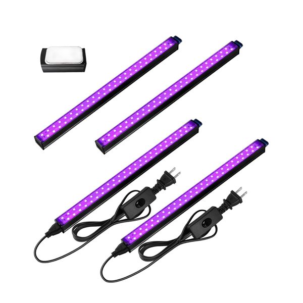 4-Pack of Barrina 10w Magnetic Black Light Bars for Displays/Ambience/etc - New