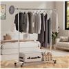 Image 2 : Portable Rolling Wardrobe/Clothing Garment Rack - Silver - New