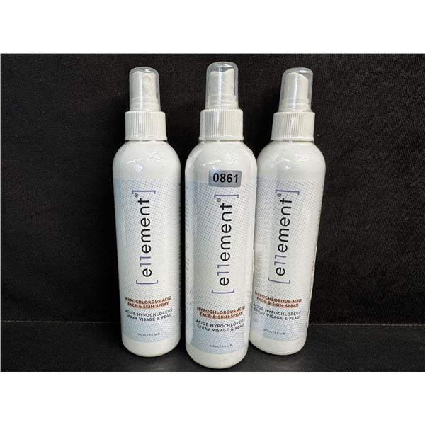 3 Bottles of Ellement Hypochlorous Acid Face and Skin Toner Spray - New