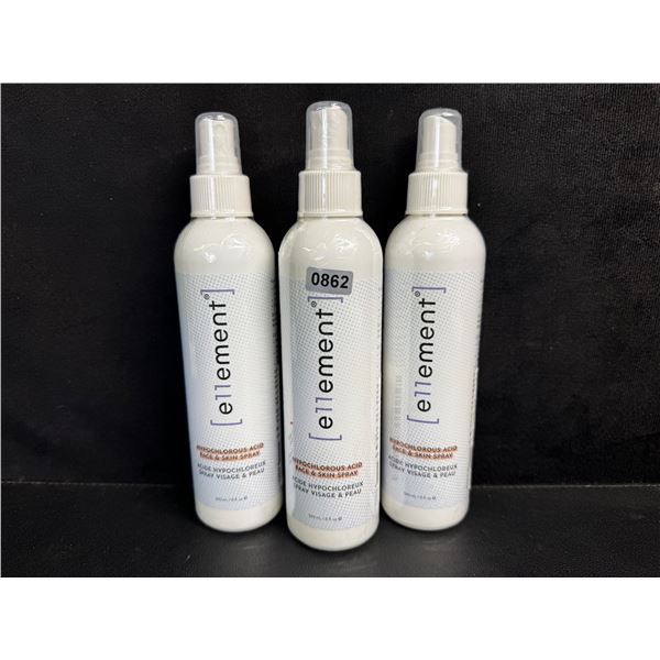 3 Bottles of Ellement Hypochlorous Acid Face and Skin Toner Spray - New