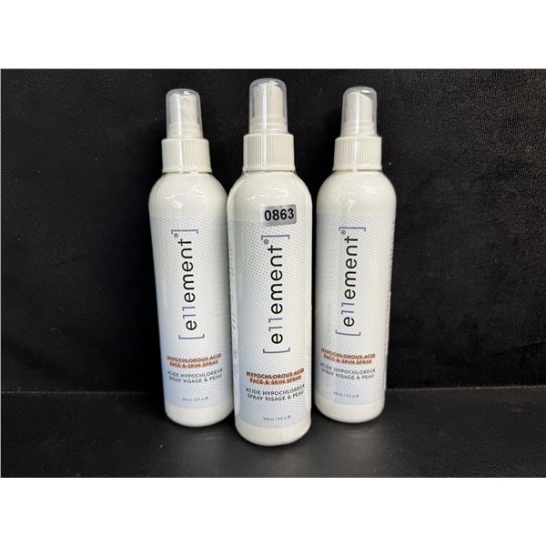 3 Bottles of Ellement Hypochlorous Acid Face and Skin Toner Spray - New