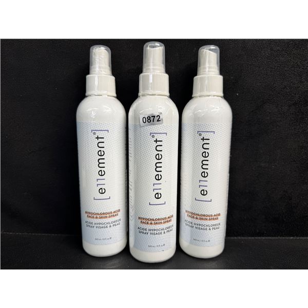 3 Bottles of Ellement Hypochlorous Acid Face and Skin Toner Spray - New