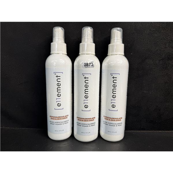 3 Bottles of Ellement Hypochlorous Acid Face and Skin Toner Spray - New
