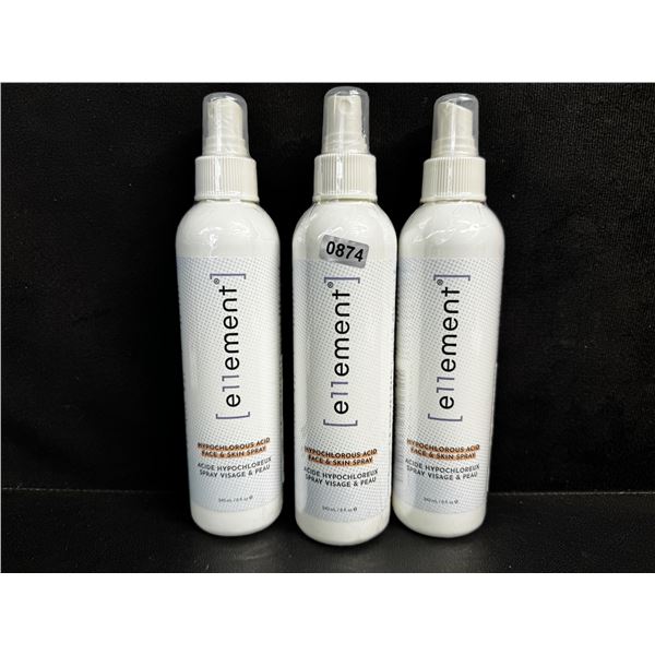 3 Bottles of Ellement Hypochlorous Acid Face and Skin Toner Spray - New