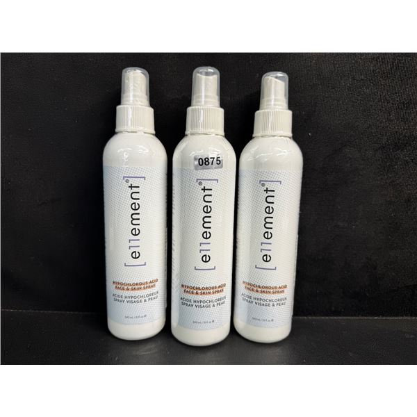 3 Bottles of Ellement Hypochlorous Acid Face and Skin Toner Spray - New
