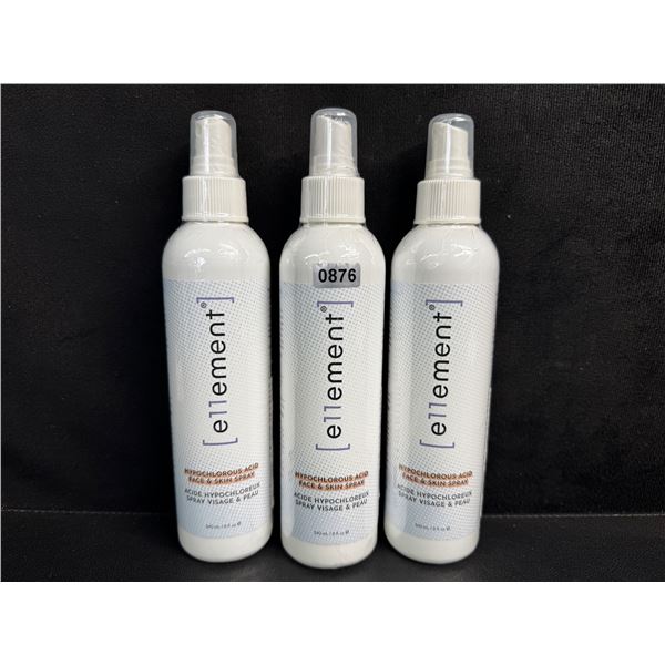3 Bottles of Ellement Hypochlorous Acid Face and Skin Toner Spray - New