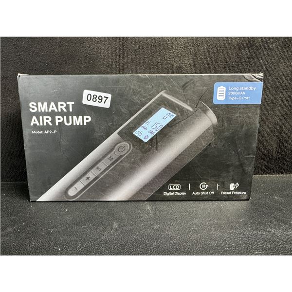 Smart Air Pump/Cordless Portable Electric Tire Inflator with Power Bank Function & LED Light - New