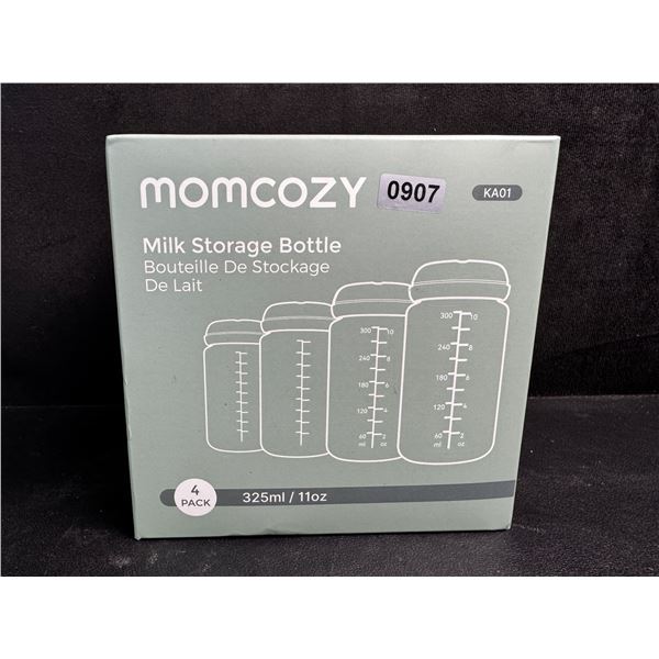 MomCozy 4-Pack of 325ml Milk Storage Bottles - New