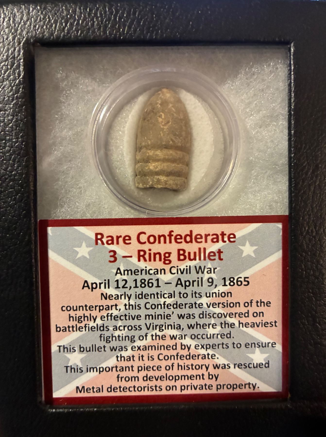 Triple Ringer Bullet Rare Confederate 3 - Ring Bullet American Civil War
