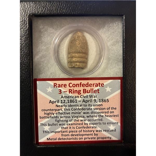 Rare Confederate 3 - Ring Bullet American Civil War