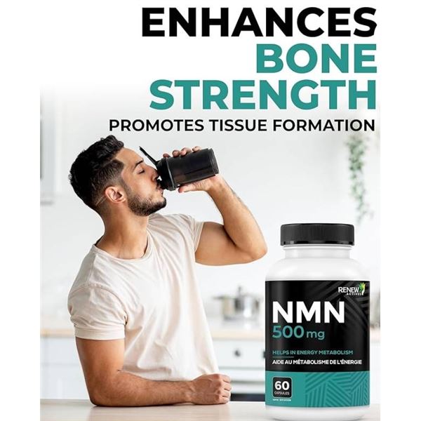 Renew Actives NMN 500 mg 60 Capsules Dietary Supplement