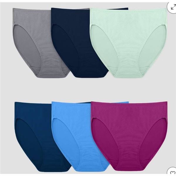 Fruit Of The Loom Micro-Mesh Women’s Hi-Cuts Size 10/3XL (6 Count)