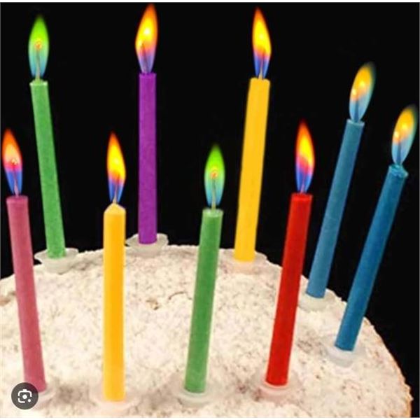 Samrok Colorflame Birthday Candles, 12 – 12pcs packs