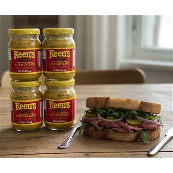 Keen’s Prepared Hot Mustard, 100 mL, Set of 4 Jars