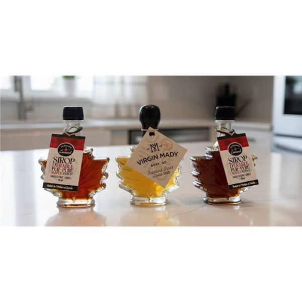 Maple Leaf-Shaped Maple Syrup Bottles from Canada