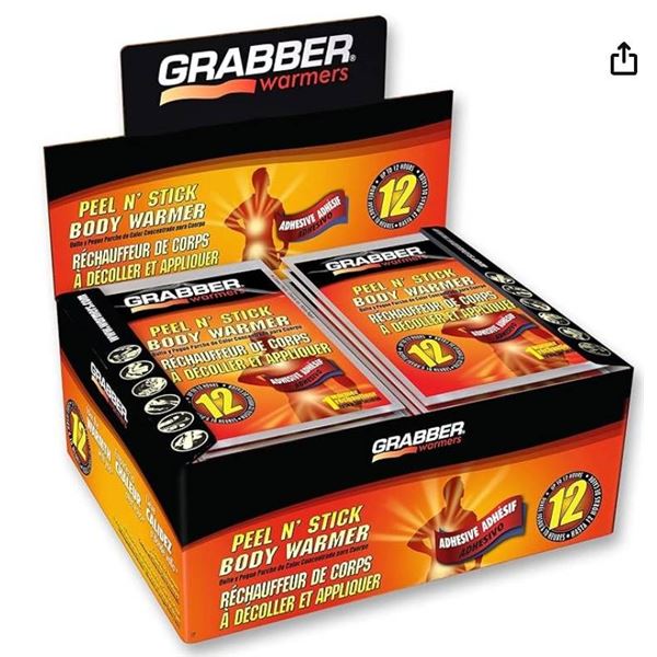 Grabber Warmers Peel N’ Stick Body Warmers – Long Lasting Safe Natural Odorless Ai