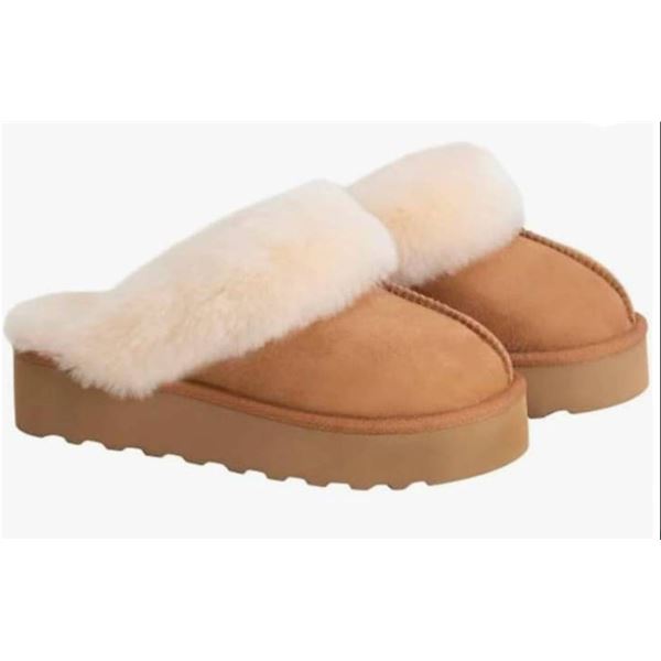 Women’s Sheepskin-Lined Slippers, US Size 8, UK Size 6, EU Size 39