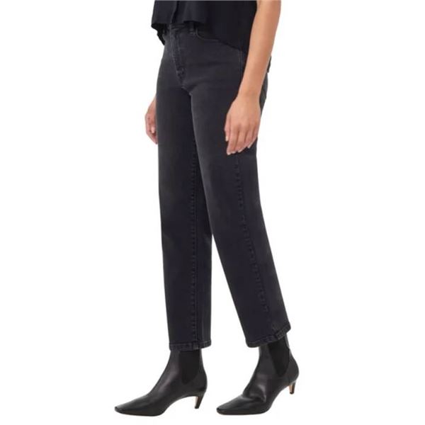 Kensie Jeans Mid Rise Chino Trouser, Size 6, Black, 26-Inch Inseam