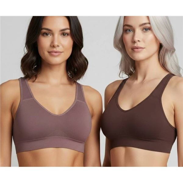 Puma 2-Pack Sports Bra, Size Large, Seamless, Convertible Design