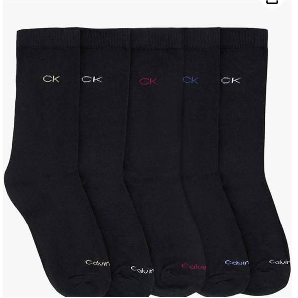 Calvin Klein Women’s Crew Socks, 10-pack, Combed cotton, Socks for Women (Black)